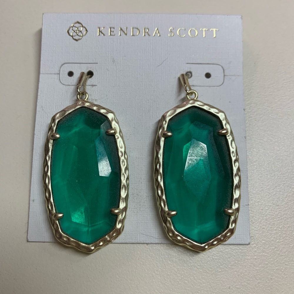 Kendra Scott Drop Emerald Earrings